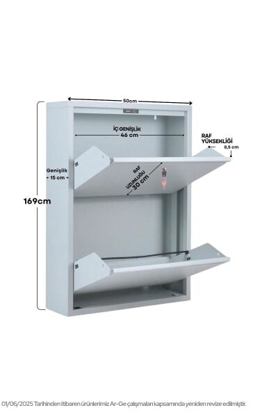 Kilitli 2'li Metal Ayakkabılık