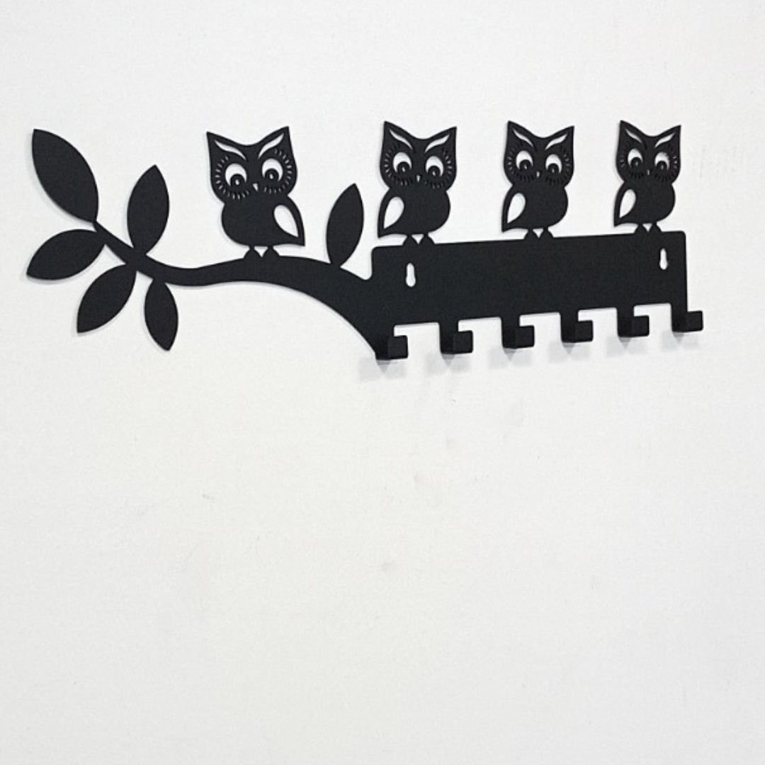 Baykuş Desenli Duvar Askılığı