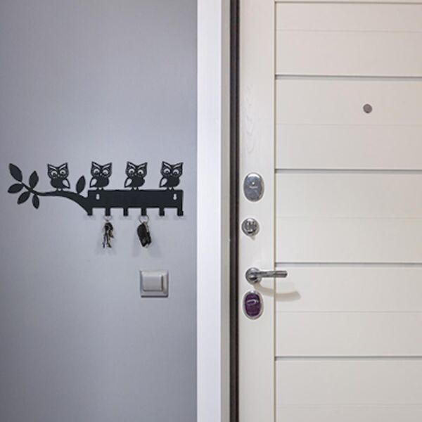 Baykuş Desenli Duvar Askılığı