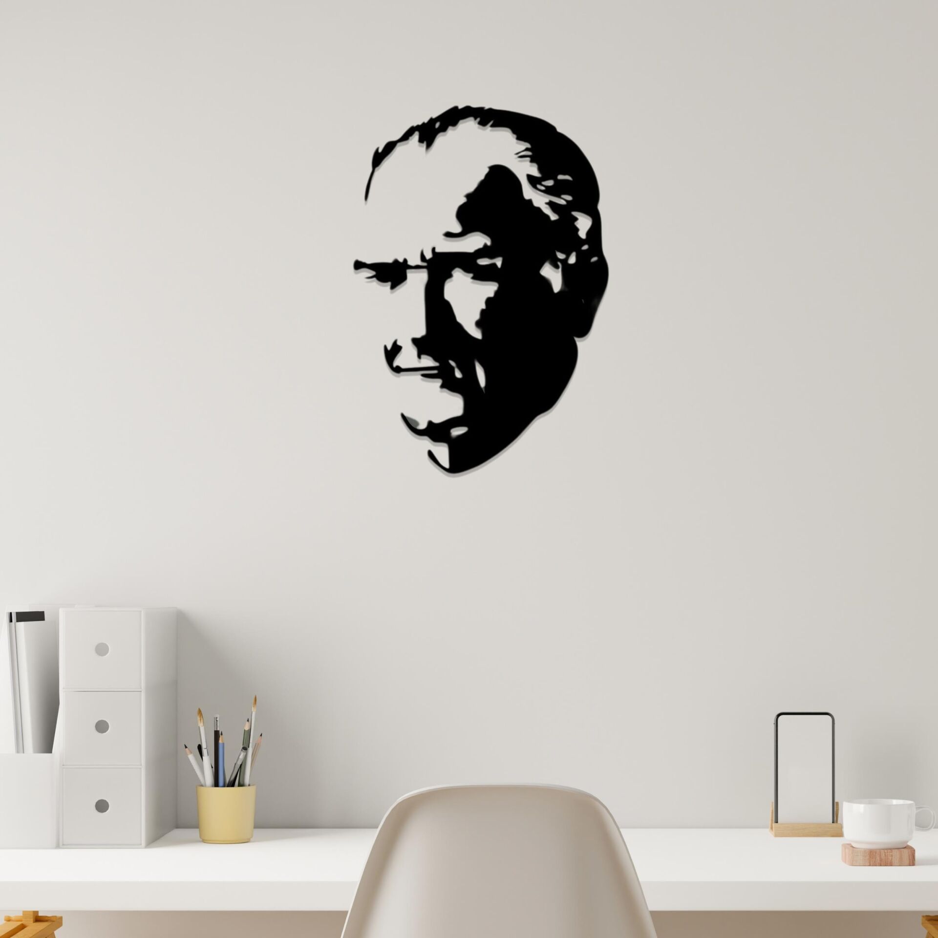 Atatürk Silüeti Lazer Kesim Metal Tablo Tasarım