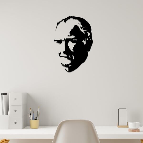 Atatürk Silüeti Lazer Kesim Metal Tablo Tasarım