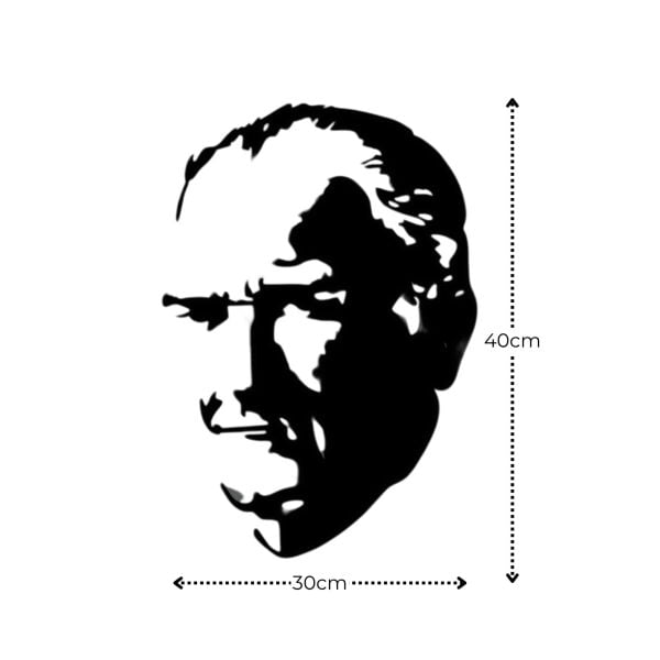 Atatürk Silüeti Lazer Kesim Metal Tablo Tasarım
