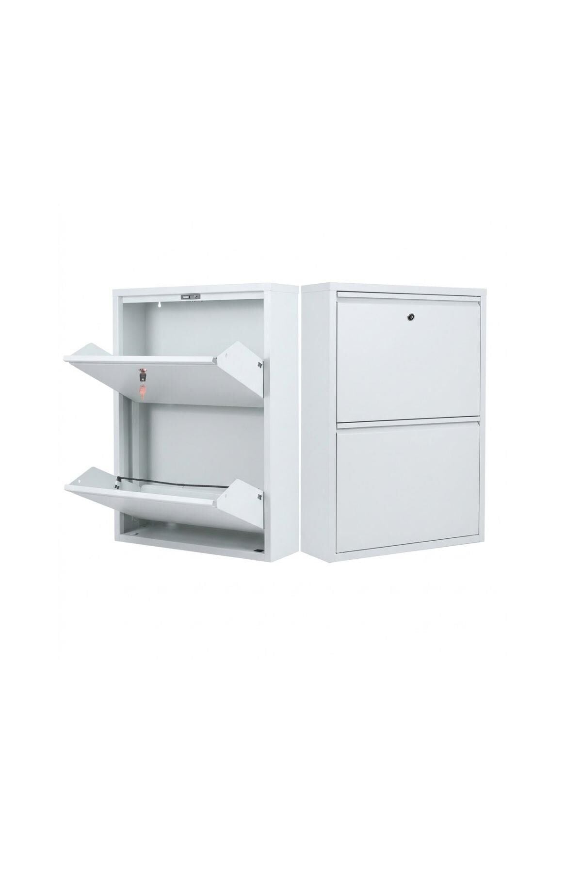 Kilitli 2'li Metal Ayakkabılık