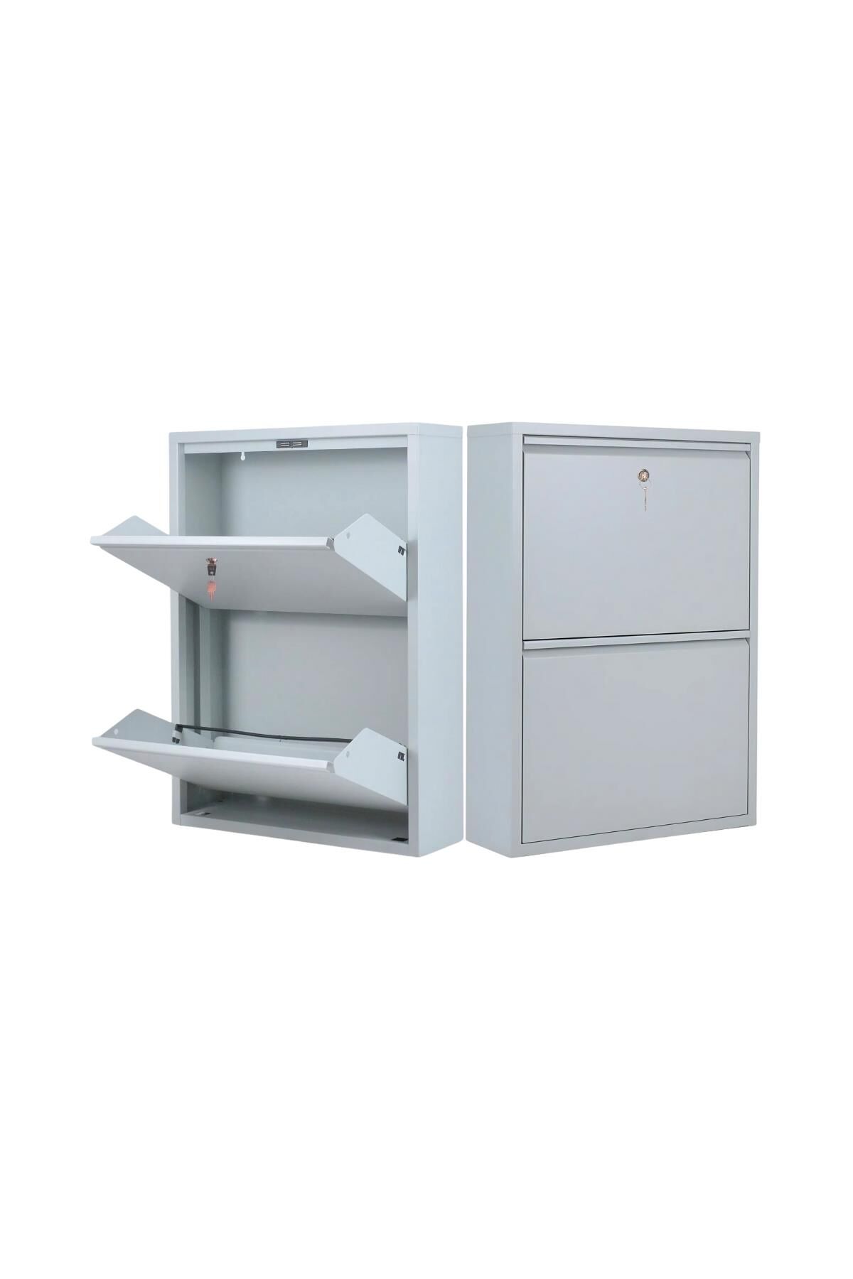 Kilitli 2'li Metal Ayakkabılık