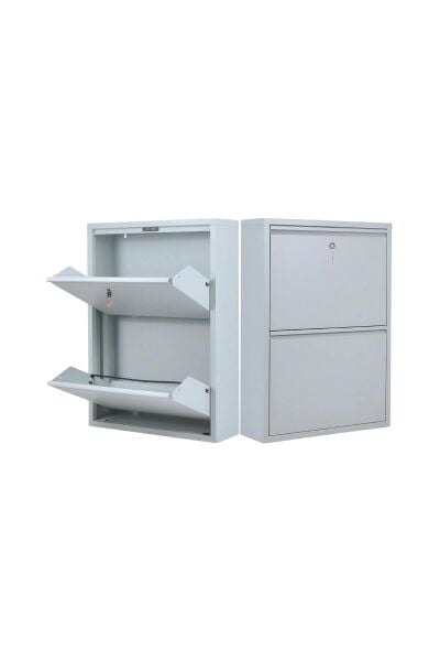 Kilitli 2'li Metal Ayakkabılık