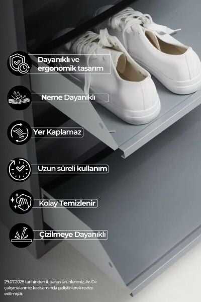 Kilitli 2'li Metal Ayakkabılık Antrasit