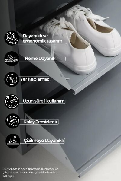 Kilitli 2'li Metal Ayakkabılık Beyaz