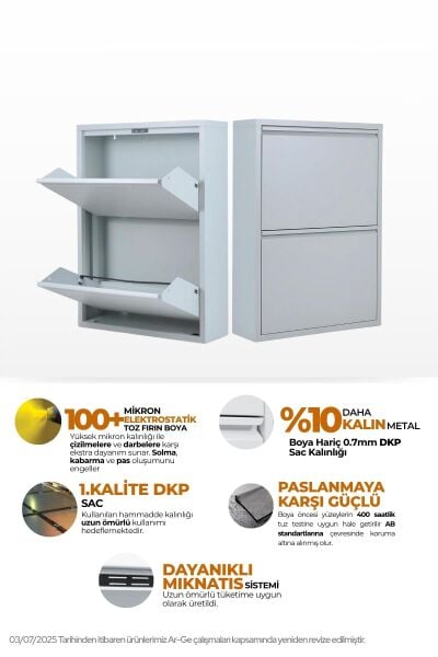 mobilyapratik 2'li Metal Ayakkabılık