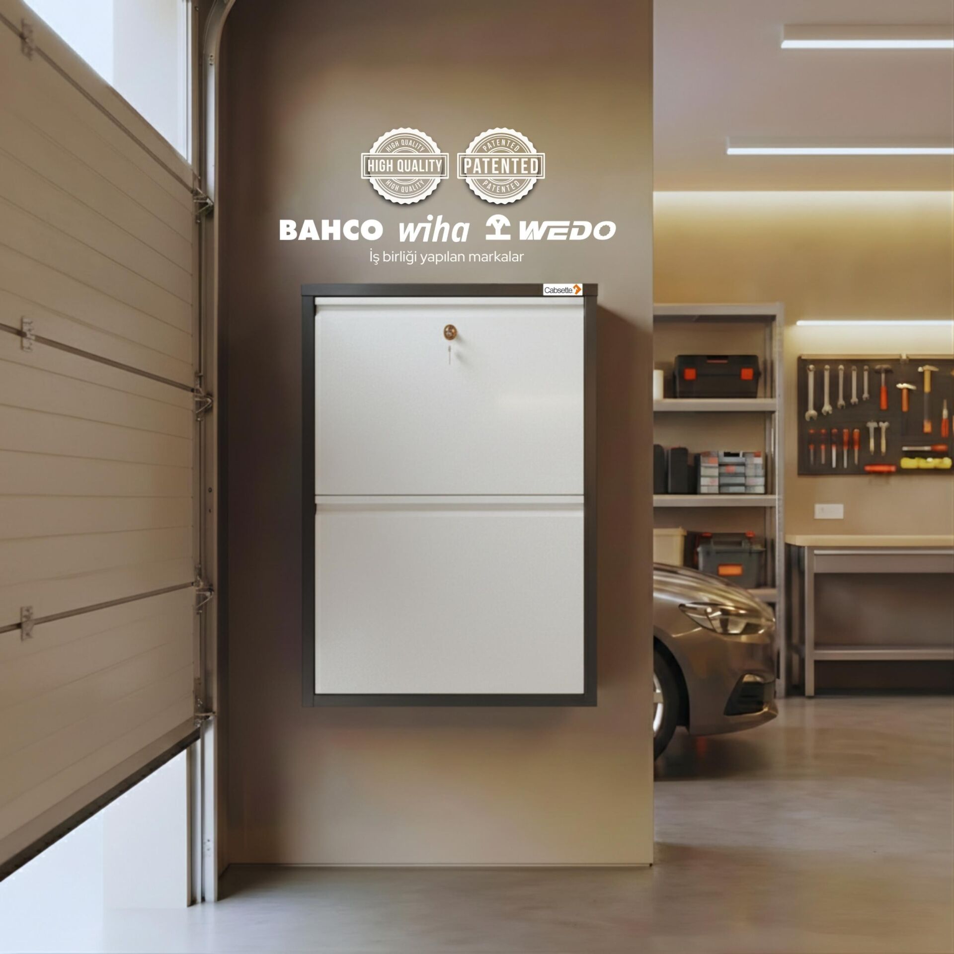 Cabsette Alet Dolabı RAL9016 Beyaz