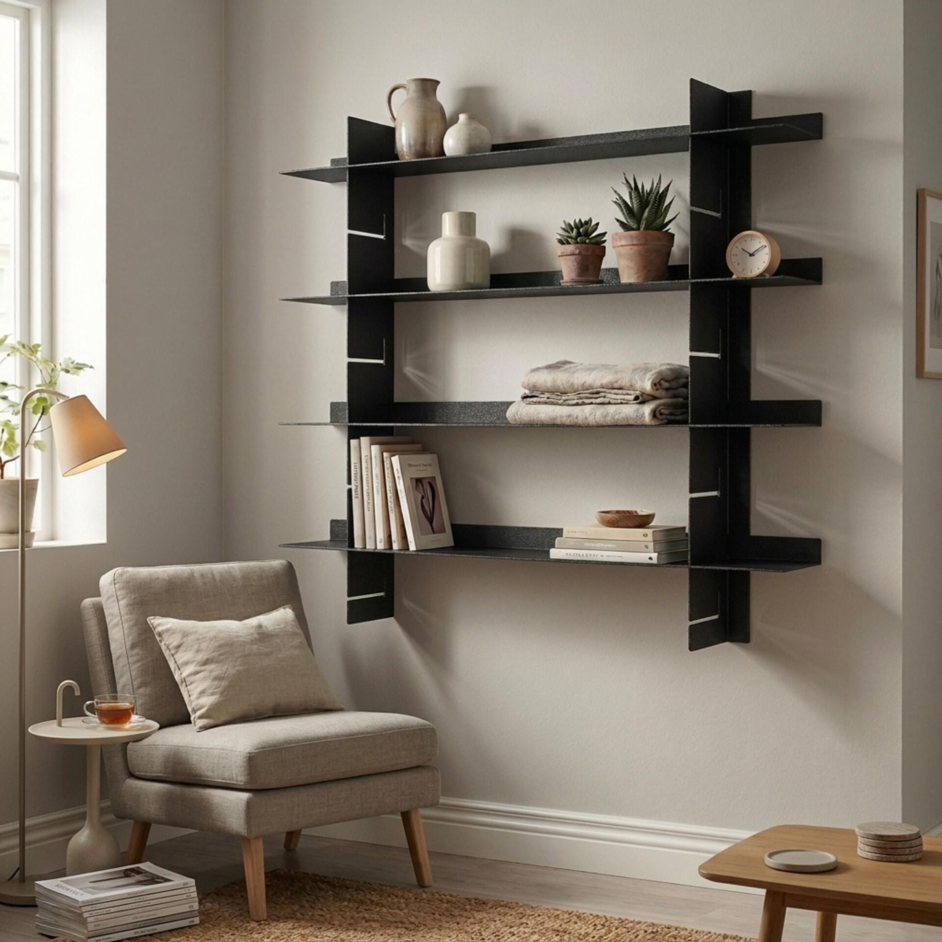 Pratik Modül Metal Duvar Rafı