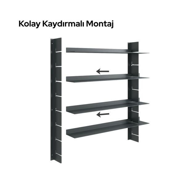 Pratik Modül Metal Duvar Rafı