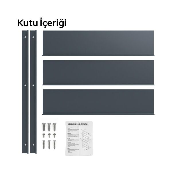 Pratik Modül Metal Duvar Rafı