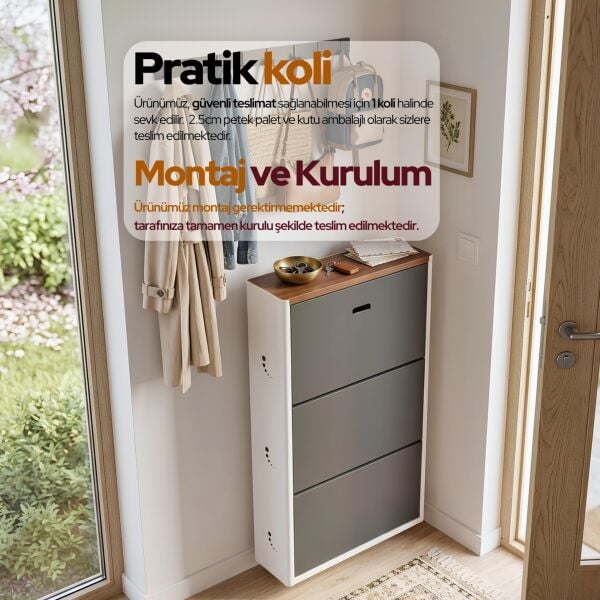 Oval Kenarlı 3'lü Metal Ayakkabılık