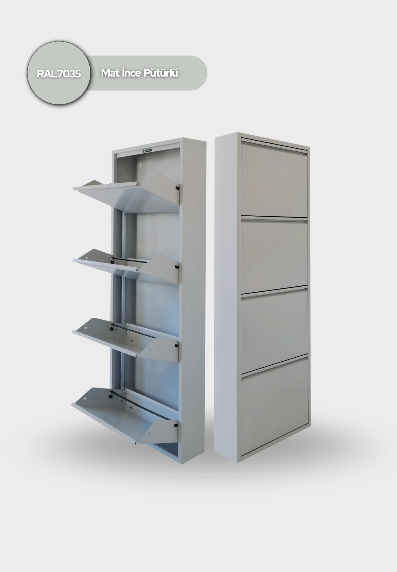 Gri Metal Ayakkabılık 4'lü