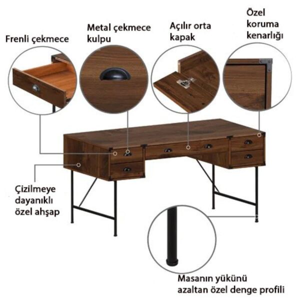 Lamont Çalışma Masası -  Ölçü seçeneği -