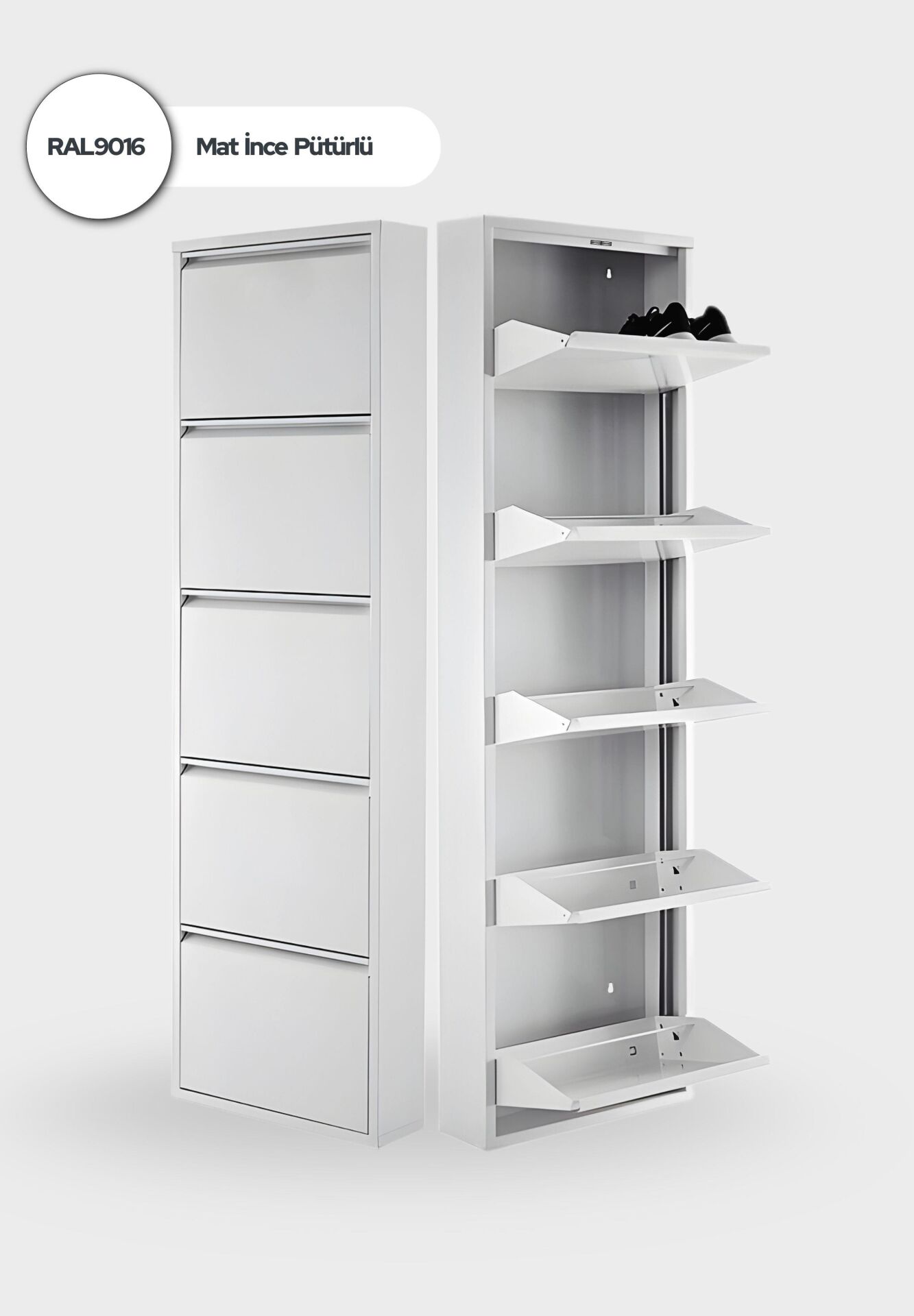 Beyaz Metal Ayakkabılık 5'li