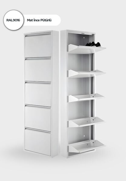 Beyaz Metal Ayakkabılık 5'li