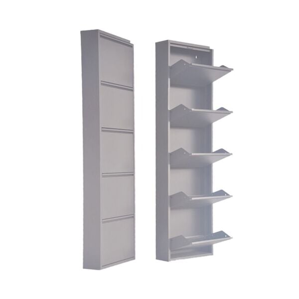 Gri Metal Ayakkabılık 5'li