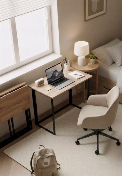 Farden Katlanabilir Pratik Çalışma Masası Bilgisayar Masası Ofis Ders Yemek Masası 80x45cm