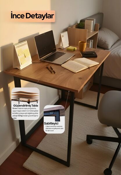 Farden Katlanabilir Pratik Çalışma Masası Bilgisayar Masası Ofis Ders Yemek Masası 80x45cm