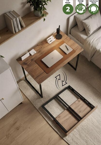 Farden Katlanabilir Pratik Çalışma Masası Bilgisayar Masası Ofis Ders Yemek Masası 80x45cm