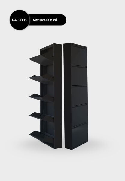 Siyah Metal Ayakkabılık 5'li