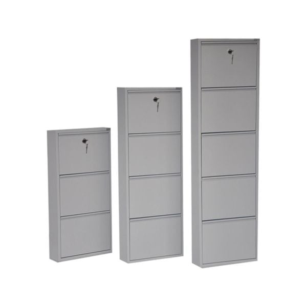 Gri Kilitli Metal Ayakkabılık