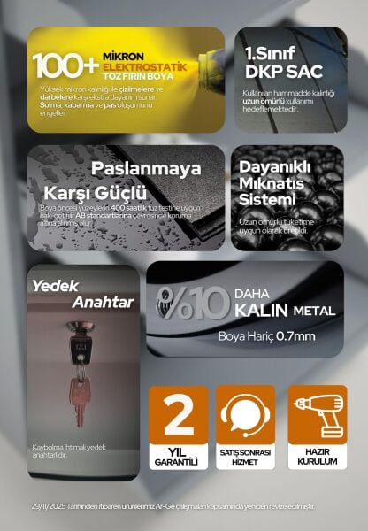 Beyaz Kilitli Metal Ayakkabılık 5'li